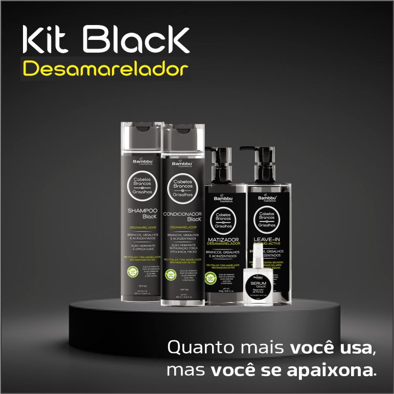 Kit Black Desamarelador para cabelos brancos e grisalhos amarelador