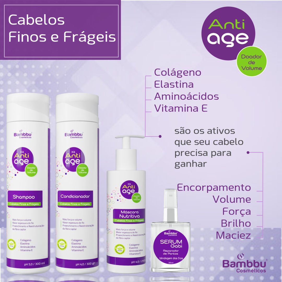 Kit Anti Age - Doador de Volume um tratamento especial para Cabelos ...
