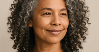 imagem mulher grisalha cacheada