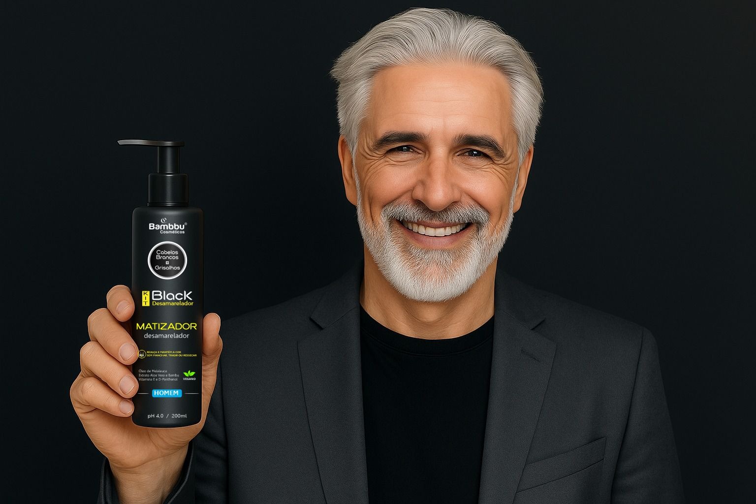 Matizador Cabelos Grisalhos Masculino - imagem gerada por IA