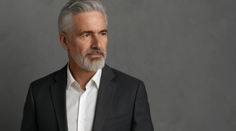 Homem grisalho estilo elegância - Imagem gerada por IA