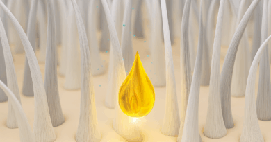 Imagem de fios capilares com uma gota de oleo - Imagem gerada por IA