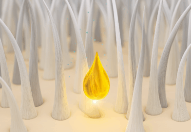 Imagem de fios capilares com uma gota de oleo - Imagem gerada por IA