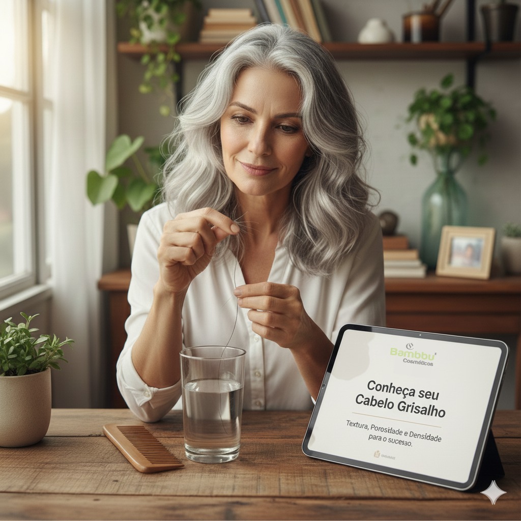 Mulher grisalha textura - imagem gerada por IA