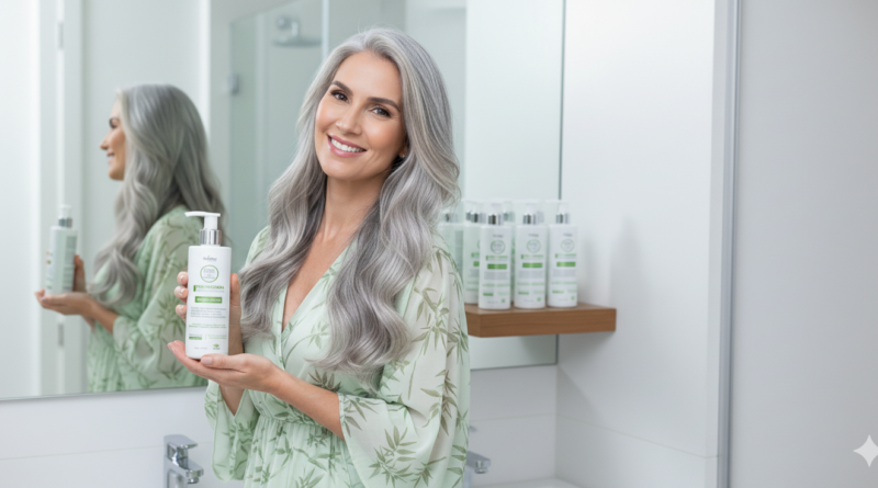 Mulher grisalha reconstrução capilar - Imagem gerada por IA